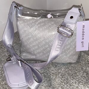 NWT Madden Girl Lavender Clear Shoulder Bag Stadium purple transparent crossbody